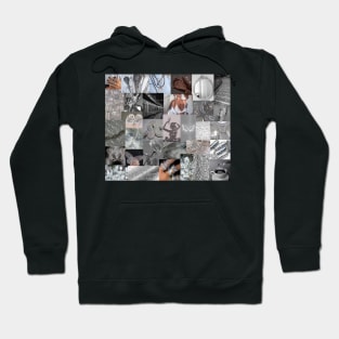 silver aesthetic collage Hoodie